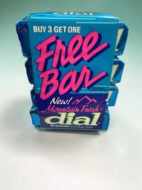Vintage Dial Mountain Fresh Soap 4 Pack 5oz Bars NOS Buy 3 Get 1 Free